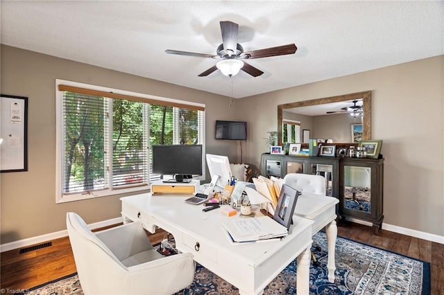 6404 Muirfield Dr, Greensboro, NC 27410 - office space featuring ceiling fan, baseboards, and wood finished floors