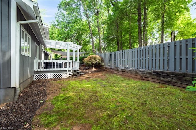 6404 Muirfield Dr, Greensboro, NC 27410 - view of yard with a pergola and a wooden deck