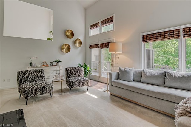 1935 Eastchester Dr Unit B, High Point, NC 27265 - living area featuring carpet and a high ceiling