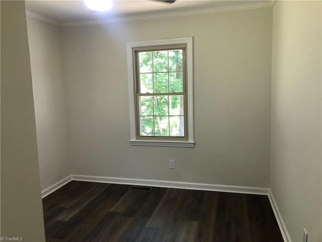 3960 Wards Gap, Cana, VA 24317 - unfurnished room with dark wood-style floors, baseboards, and crown molding