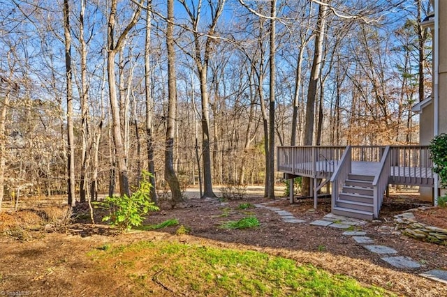 view of yard featuring a deck