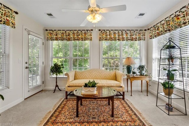 2105 Rosemont Dr, Colfax, NC 27235 - sunroom with baseboards, healthy amount of natural light, and carpet floors