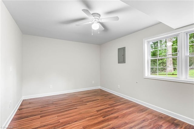 911 Chuppway Ct, Winston-Salem, NC 27106 - empty room featuring electric panel, wood finished floors, and a ceiling fan
