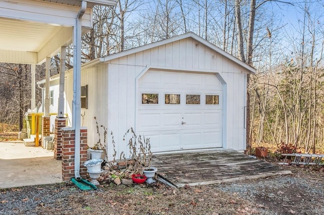 view of garage