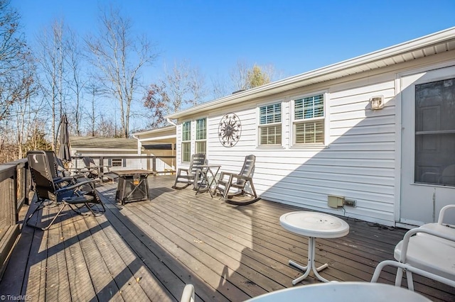 view of wooden deck