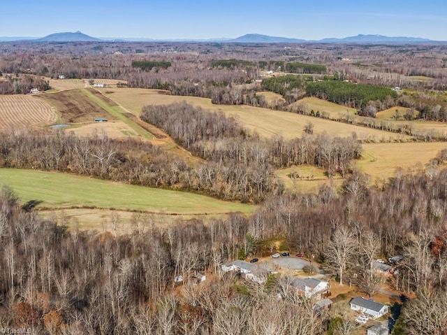 bird's eye view with a mountain view