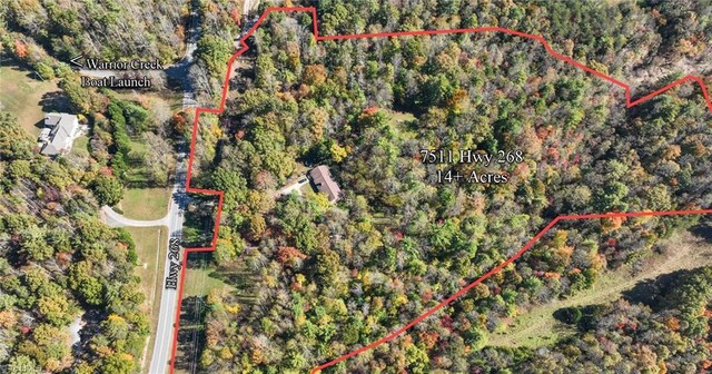 7715 W NC Highway 268, Wilkesboro, NC 28697 - aerial view of property's location featuring property parcel outlined