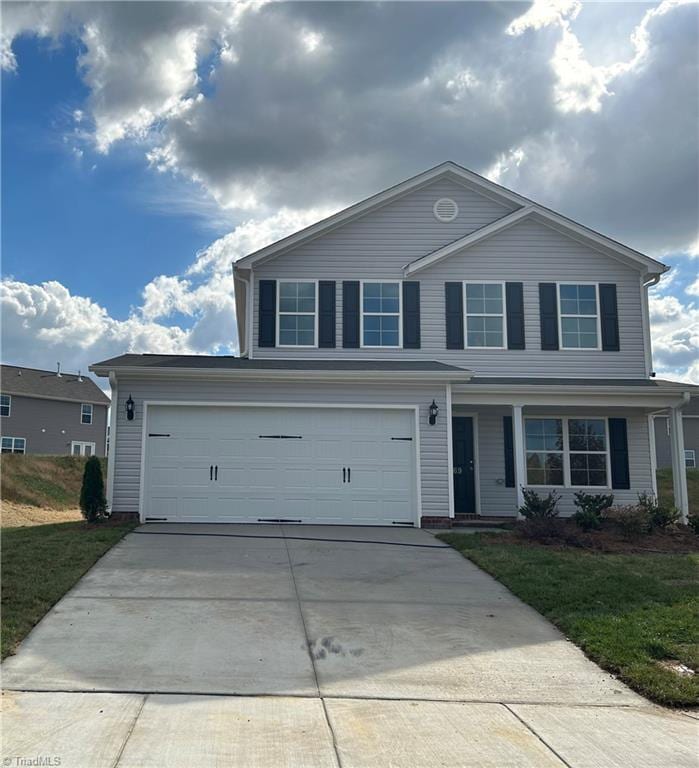 view of front of house featuring a garage