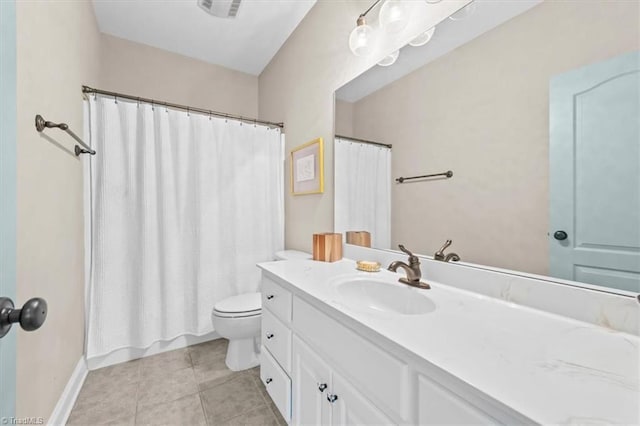320 N Club Dr, Asheboro, NC 27205 - bathroom featuring vanity, tile patterned floors, and curtained shower