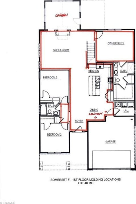 1087 Fairhaven Dr Lot 48, Mebane, NC 27302 - floor plan / room layout