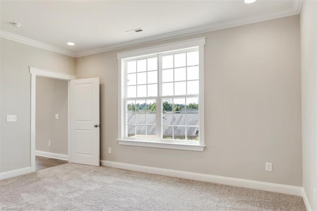 1087 Fairhaven Dr Lot 48, Mebane, NC 27302 - carpeted spare room featuring crown molding, baseboards, and recessed lighting