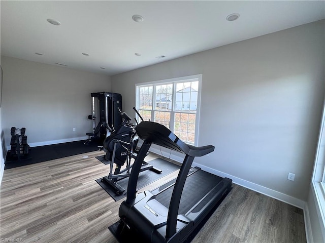 1087 Fairhaven Dr Lot 48, Mebane, NC 27302 - exercise area featuring wood finished floors and baseboards