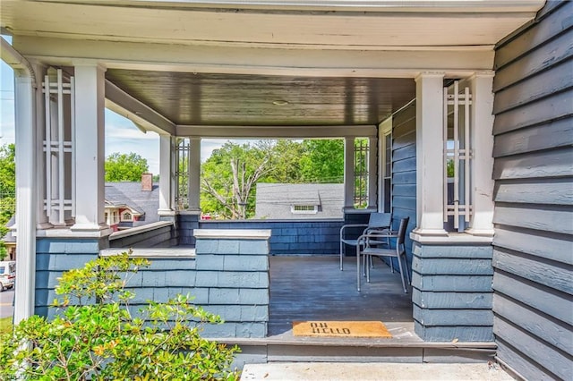 view of patio featuring covered porch