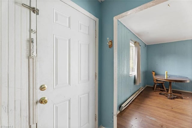 1020 Duchess Ct, Winston-Salem, NC 27107 - entryway with baseboard heating and wood finished floors