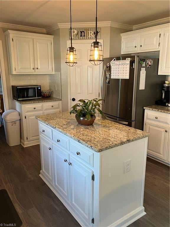 120 King Arthur Dr, King, NC 27021 - kitchen featuring white cabinets, stainless steel appliances, and crown molding