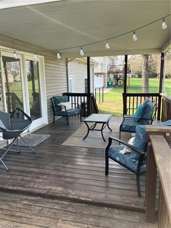 120 King Arthur Dr, King, NC 27021 - wooden deck with a yard