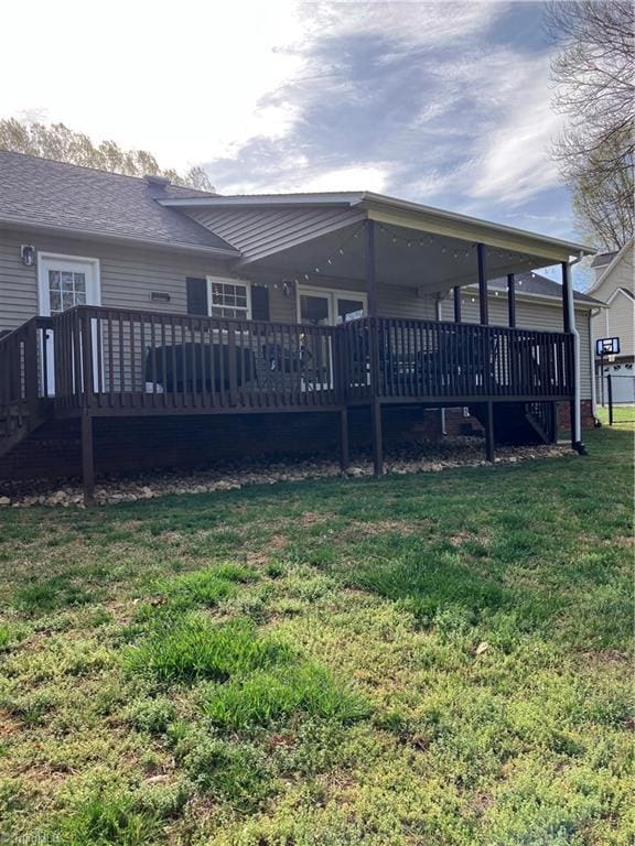 120 King Arthur Dr, King, NC 27021 - back of house with a deck and a yard