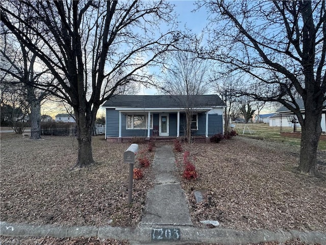 view of single story home