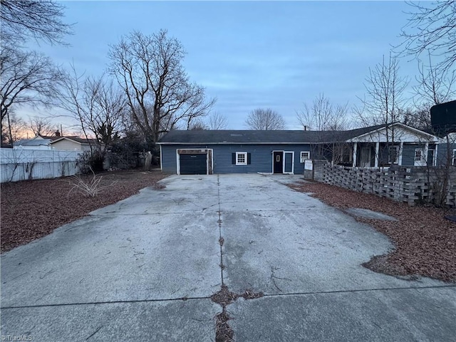 view of front of house with a garage