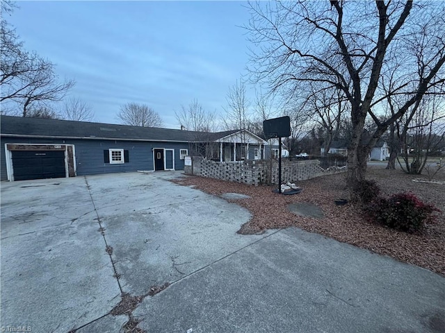 view of front of home with a garage