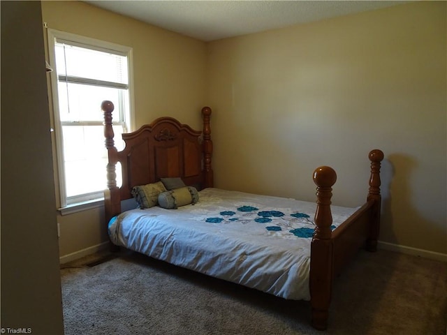 carpeted bedroom with multiple windows