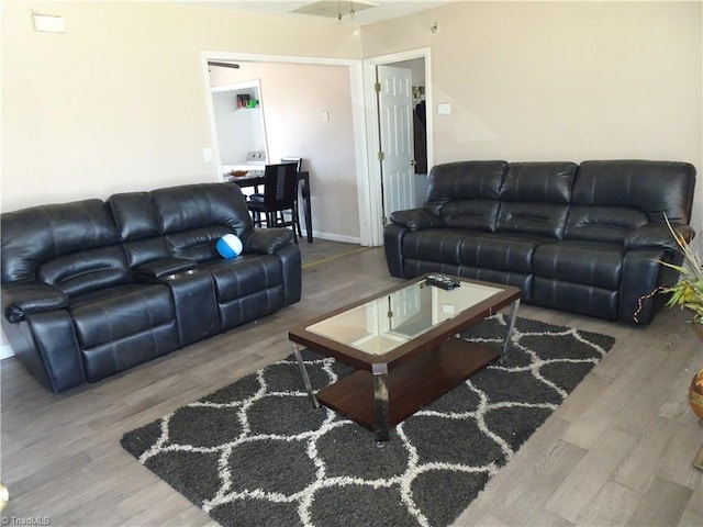 living room featuring hardwood / wood-style flooring