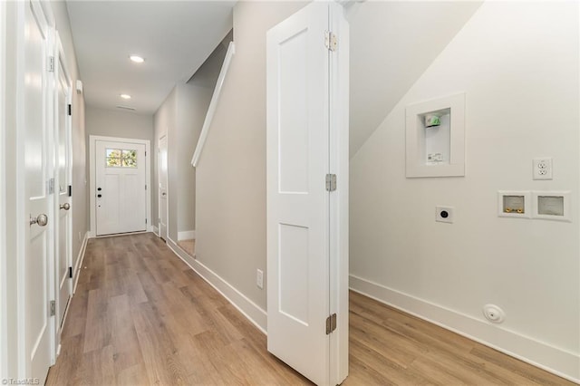 hallway featuring light hardwood / wood-style floors