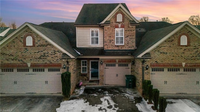 view of front of house with a garage