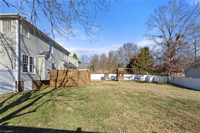 view of yard featuring a playground