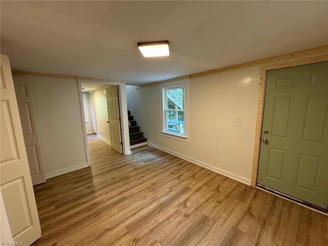 interior space featuring light hardwood / wood-style floors