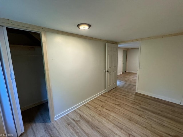 interior space with light hardwood / wood-style flooring