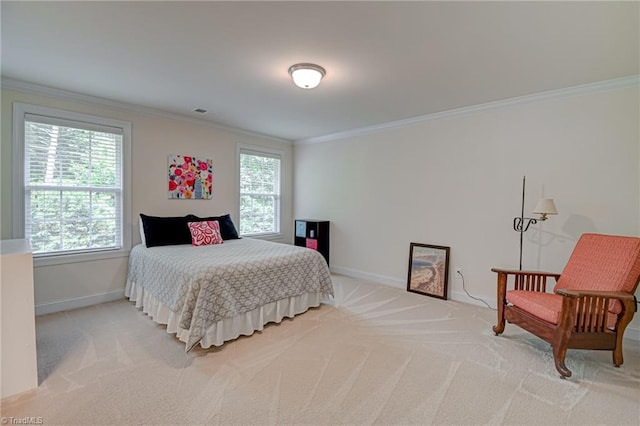 4240 Prestwick Xing, Winston-Salem, NC 27106 - bedroom with ornamental molding, light carpet, and baseboards