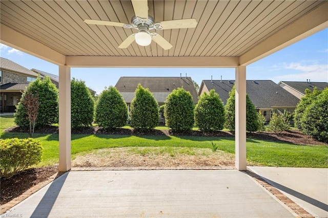 view of patio with a ceiling fan
