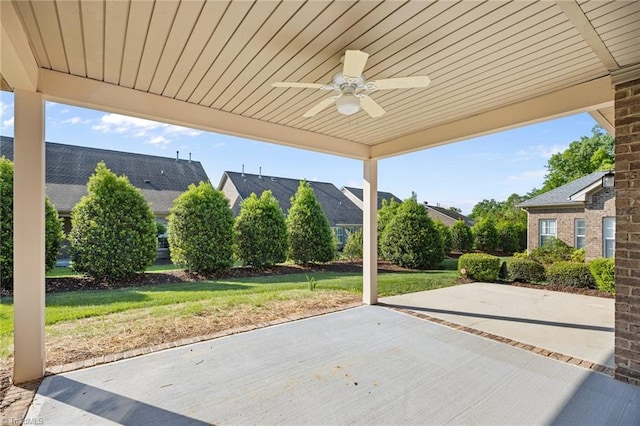 view of patio / terrace with a ceiling fan