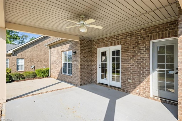 view of patio with ceiling fan