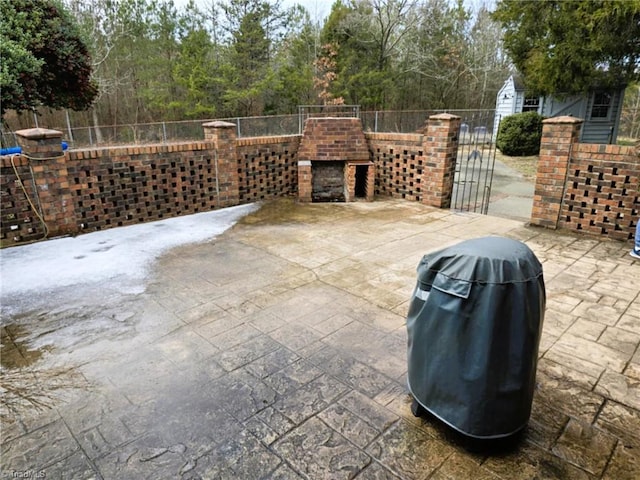 view of patio featuring grilling area