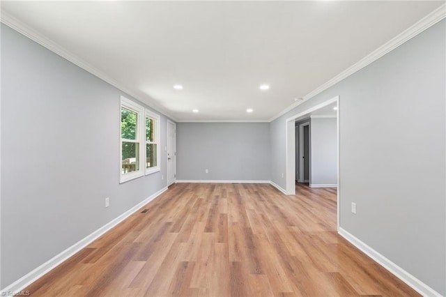 5403 Southmont Dr, Julian, NC 27283 - spare room with recessed lighting, light wood-style flooring, and crown molding