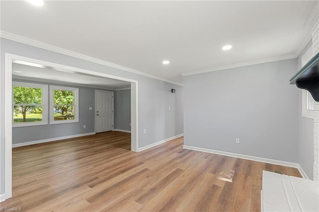 5403 Southmont Dr, Julian, NC 27283 - spare room with light wood-style flooring, recessed lighting, and ornamental molding