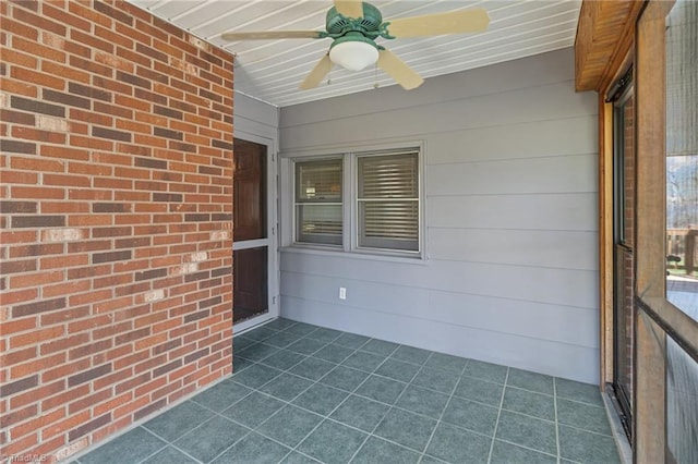 view of patio with ceiling fan