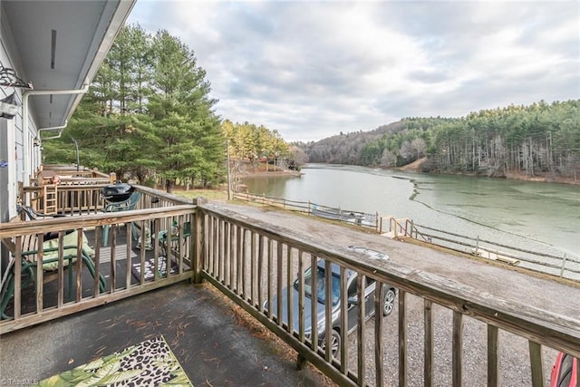 balcony with a water view