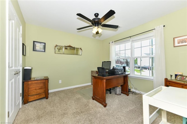 6605 Stickley Ct, Whitsett, NC 27377 - home office with carpet floors and ceiling fan
