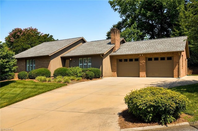 211 Chadbourne Dr, Winston-Salem, NC 27104 - single story home featuring a garage, a chimney, and brick siding