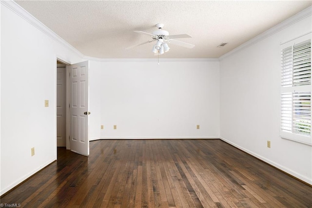 211 Chadbourne Dr, Winston-Salem, NC 27104 - empty room featuring wood-type flooring, crown molding, a ceiling fan, and a textured ceiling