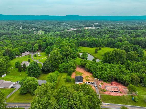 aerial view of a heavily wooded area