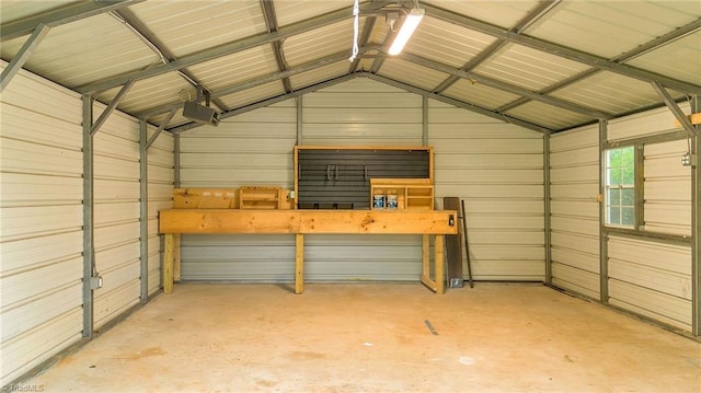 225 E Greencrest Dr, Millers Creek, NC 28651 - garage with metal wall