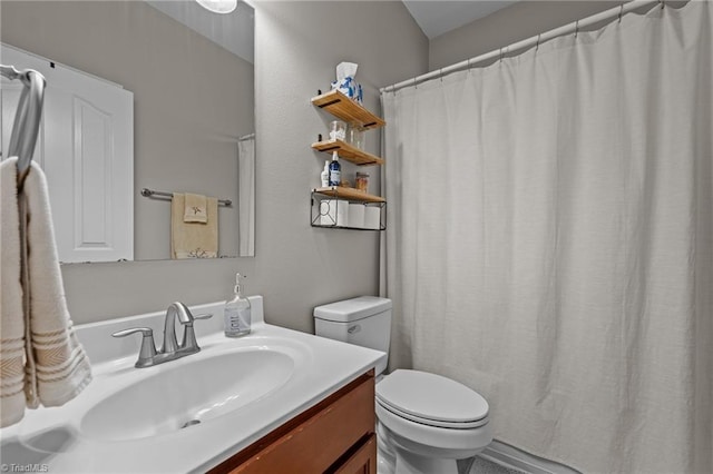 183 Kentland Ridge Dr, Kernersville, NC 27284 - bathroom featuring toilet, vanity, and a shower with shower curtain