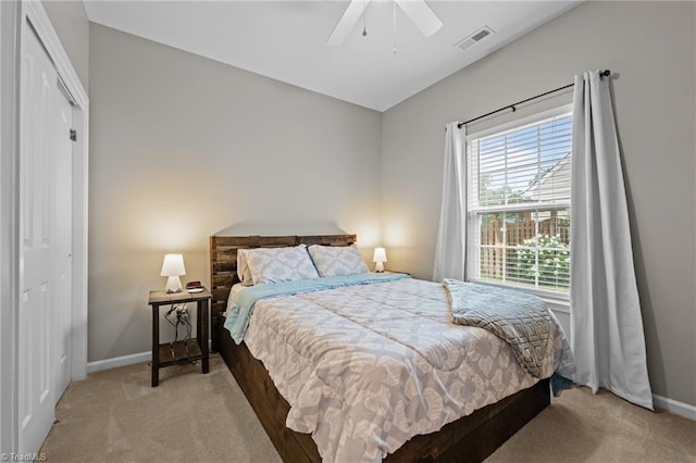 183 Kentland Ridge Dr, Kernersville, NC 27284 - bedroom featuring light colored carpet, baseboards, and a ceiling fan