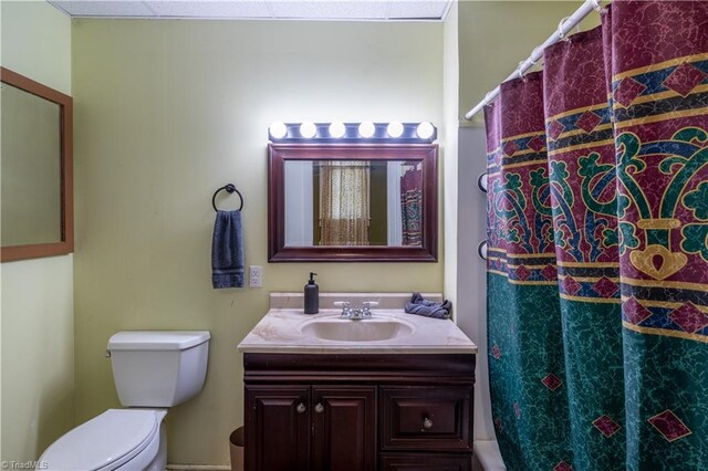 bathroom with toilet and vanity