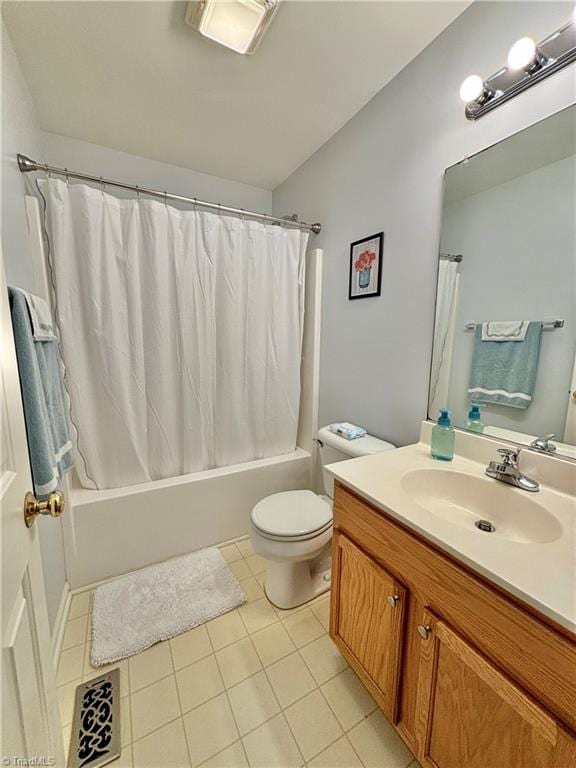 266 Sailway Rd, Winston-Salem, NC 27127 - full bathroom with vanity, toilet, shower / bath combo, and tile patterned flooring
