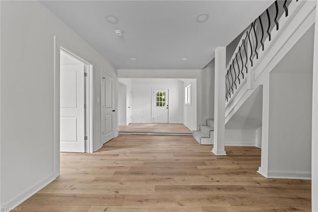 301 Rockspring Rd, High Point, NC 27262 - foyer with stairs and light wood-style flooring